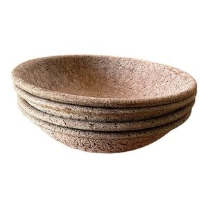 Vtg Boltalite Faux Wood Melamine Set 4 Bowls 8”